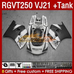 Fairings Kit & Tank For SUZUKI RGV250 SAPC VJ21 RGVT250 RGV-250CC 88 89 Bodywork 159No.006 RGVT-250 RGV-250 Panel RGVT RGV 250 CC 250CC 1988 1989 Fairing Kit white grey