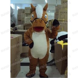 Halloween Brown Horse Mascot Costume Animal theme Carnival Fancy Dress for Men Women Unisex Adults Outfit Fursuit Christmas Birthday Party Dress