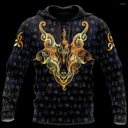 Men's Hoodies Satanic Tribal Tattoo Art 3D All Over Printed Hoodie For Men And Women Casual Gothic Streetwear Pullover Funny