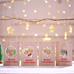 Christmas Decorations Wooden Colour Door Hanging Shopping Mall Shop Window Welcome Sign Pendant