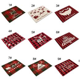 Christmas Table Mat Dining Placemat Decoration For Home Kitchen Party Place Mats Tablecloth Xmas Supplies Gifts GCB15848