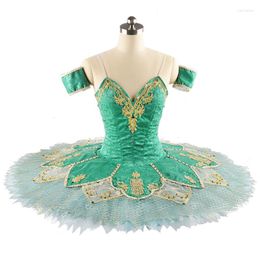 Stage Wear Professional High Quality Coming 12 Layers Custom Size Girls Adult Women Performance Green Classical Ballet Tutu