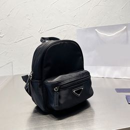 Small Backpack Women Nylon Back Pack Shoulder Bag Fashion Letters Silver Hardware Zipper Closure Black Waterproof Handbags Purse