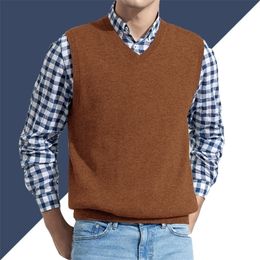 Mens Sweaters Factory direct mens vest sweater casual style wool knitted business mens sleeveless vest multicolor pullover vest Joker shirt 220929