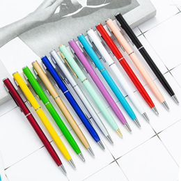 1Piece Lytwtw's Creative Candy Colour Ballpoint Pen Business Metal Office Accessories Rotate School Stationery Supplies