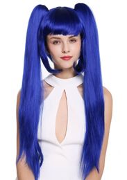 Ladies' Cosplay Lolita Short Bob Long Smooth Removable Braids Blue wig