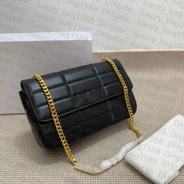 Woman bag designer ringed small square bag chain armpit metal LOGO imported sheepskin fashion tofu bag