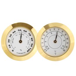 38mm cigar hygrometer metal thermometer high-precision guitar box cigar accessories