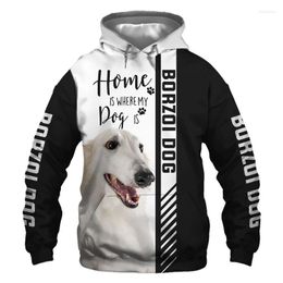 Men's Hoodies Men's & Sweatshirts Animal Borzoi Dog 3D Printed Jacket Men/Women Harajuku Hoodie Unisex Casual Streetwear Sweatshirt