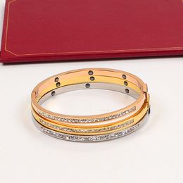 Love luxury Tennis bracelet women stainless steel rose gold couple diamond fashion jewelry bangles Valentine day gift for girlfriend proposal wedding wholesale