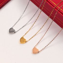 Top Quality Women Designer heart shape Pendant Necklace Titanium Steel Luxury Style Vintage Collar Costume Love Pendant Fashion Jewellery Wholesale