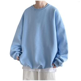 Men's Hoodies Men's 2022 Fleece Sweatshirts Harajuku Loose Streetwear Blouse Top Autumn Spring O Neck Pullover Hoody Oversized Hombre