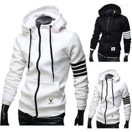 Men's Hoodies Men's & Sweatshirts Wholesale- Men Sweatshirt Casual Male Hooded Jacket Long Sleeve Slim Design Mens Zipper Hoodie Black