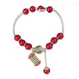 Charm Bracelets 2022 Year Of Tiger Natural Stone Bracelet Chinese Fashion Pendant