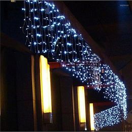 Strings 3mX1m 120leds Christmas Garland LED Curtain Icicle String Light 220V Warm White Garden Stage Outdoor Decorative Fairy