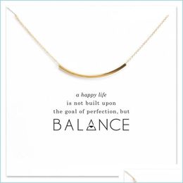 Pendant Necklaces Hollow Curved Bube Choker Necklaces Gold Sier With Card Pendant Necklace For Fashion Women Jewelry Nc Drop Delivery Dhdhg