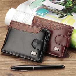 Wallets Brand Patchwork Leather Men Wallets Short Male Purse with Coin Pocket Card Holder Brand Trifold Wallet Men Clutch Money Bag L220929