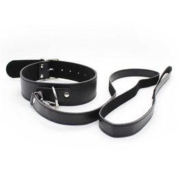 Beauty Items Fetish Dog Slave Leather Collar with Leash Adult SM Game sexy Restraint Bondage Neck Harness Belts BDSM Toys for Women