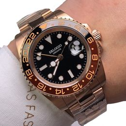 Mens Watches Automatic Mechanical Watch 40mm Red Black Bezel Sapphire Business Wristwatch Montre De Luxe Gifts