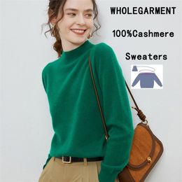 Womens Sweaters WHOLEGARMENT 3D KNIT SEAMLESS Cashmere Sweaters Pullovers Turtleneck Vintage jumper Autumn Winter Clothes Women Long Sleeve top 220929