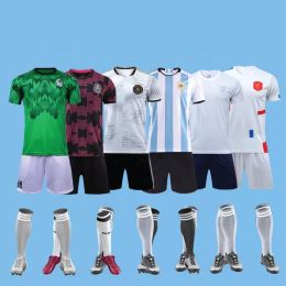 2022 World Cup Tops Fans Custom Football Jersey Quick Dry Polyester Sportswear Men Soccer Wear Set