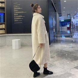Womens Fur Faux Jacket Women Coat Lamb Plush Winter Imitation Veste Femme 220929