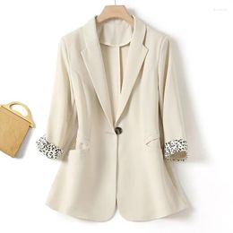 Women's Suits 2022 Summer Women Blazer Fashion Business Notched Collar Jacket Work Office Ladies Suit Coat Casual Blazers 4XL