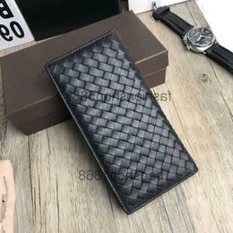 small hand purses NZ - 5a Quality Free Shipment Small Leather Good Kniting Continental Wallet Hand-woven Intrecciato Long Purse Men's Crafted Sheep Leather Bag