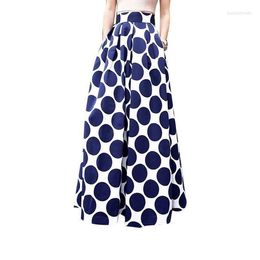 Skirts Polka Dot Long Summer 2022 Spring Fashion Jupe Longue Retro Vintage High Waist Plus Size Maxi For Women Saia Longa