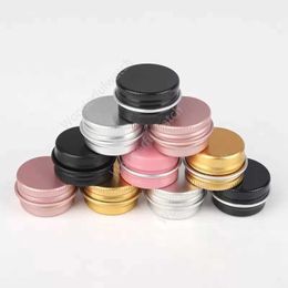 15ml Metal Aluminium Bottle Tins Lip Balm Containers 15g Empty Jars Screw Top Tin Cans Silver White Gold Black Pink storage boxes 1680pcs DAW487