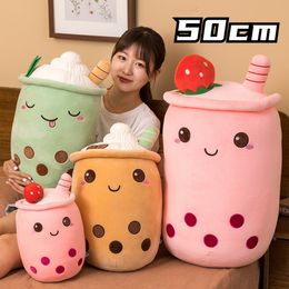 1pc boba peluşlar kabarcık çay peluş oyuncaklar kawaii peluş fincan şekilli yastık gerçek hayat gıda doldurulmuş yumuşak arka yastık çocuk doğum günü hediyesi