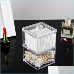 Bathroom Storage Organisation Transparent Ps Makeup Organiser Demountable Cotton Pad Box Mti Layer Swab With Er Desktop Drop Deliver Dh3T0