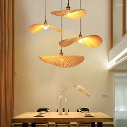 Pendant Lamps Creative Handmake Chandelier Pentdant Lamp Clothing Living Dining Room Chinese Japanese Bamboo Art Decor Light