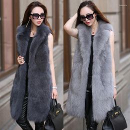 Women's Fur Women 2022 Vest High Imitation Mid-length Suit Collar Jacket Leisure