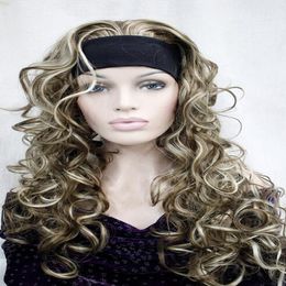 New Women Long Curly Wave Wig 3/4 Half Wigs Headband Cosplay Ladies Wig