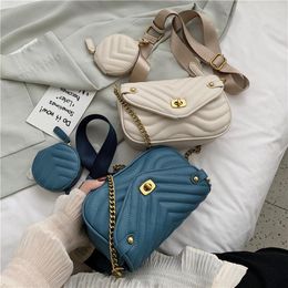 Evening Bags Bag Women 2022 Thread Wide Shoulder Strap All-match Messenger Chain Handbag Armpit Purses Mini Exquisite Office