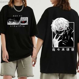 Herren T-Shirts Japanische Anime Kaneki Ken Tokyo Ghoul T-Shirt Männer Kawaii Manga Grafik Tees Mode T-Shirt Sommer 90er Tops T-Shirt männlich L220929