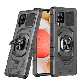 Phone Cases For Samsung S21 FE A22 A32 A82 A10S S22 PLUS ULTRA A13 A33 A53 A73 A23 Dual-layer PC&TPU Shockproof With Rotating Ring Kickstand Anti-fall Funtion Cover