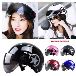 Motorcycle Helmets Breathable Men Women Helmet Summer Outdoor Riding Safety Hat With Reflective Warning Patch For