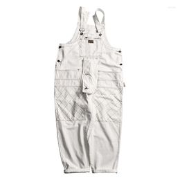 Men's Pants Easy To Match Stylish Summer Loose Cargo Suspender Overalls Men's And Women's Multi-Pocket Work Jumpsuit Men