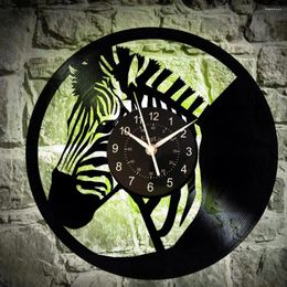 Wall Clocks Clock Zebra Gifts For Animal Lovers Decor Wild Afracan Animals Art Savanna Handmade Living Room Artwork