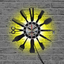 Wall Clocks Creative Clock Gift Idea For Barber Hair Beauty Salo Hairdresser Shop Art Decor Cool Design