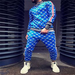 Men's Tracksuits New Tracksuit Set Male 3D Colourful Plaid Men Sport Zipper suit Autumn Sweatshirt Running Jackets Men Tracksuit Set gyms Mens set G220927