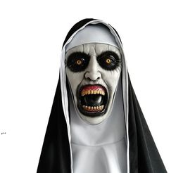 The Horror Scary Nun Latex Mask Headscarf Valak Cosplay For Halloween Costume Face Masques With Headpiece ZZB15883