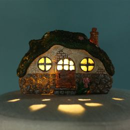 Decorative Objects Figurines Fairy House LED Solar Light Solar Powered Pathway Lights Garden Lawn For Outdoor Garden Decor 220928