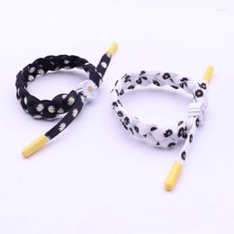 Charm Bracelets Trendy Couple Braided Bracelet Adjustable Daisies Printed Wristband Jewellery Accessories