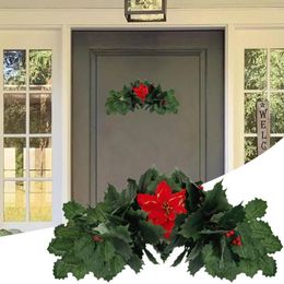 Decorative Flowers 1pc Christmas Swag Pine Natural Branches Berries&Pine Cones For DIY Wreath Supplies Home Door Decoration