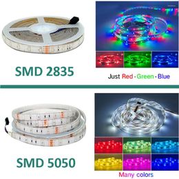 Strips RGB LED Strip 5M 10M DC12V 54leds/m 2835 30leds/m Waterproof Flexible Lamp For Christmas Indoor Decorations Lighting