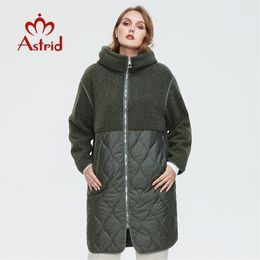 Womens Down Parkas Astrid Womens autumn winter coat faux Fur tops Fashion stitching down jacket Hooded Oversize parkas Women coat AM7542 220929