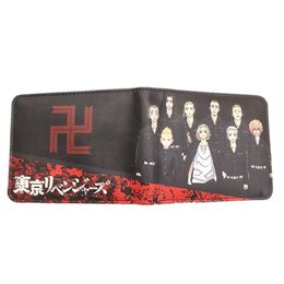 Wallets Japanese Cartoon Comics Tokyo Revengers Wallet Short Purse for Student Whit Coin Pocket Holder L220929